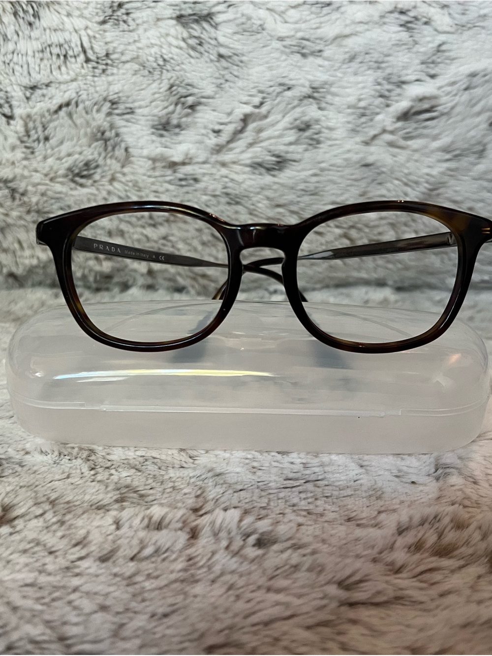 Prada Brown Tortoiseshell Optical Glasses made in Italy